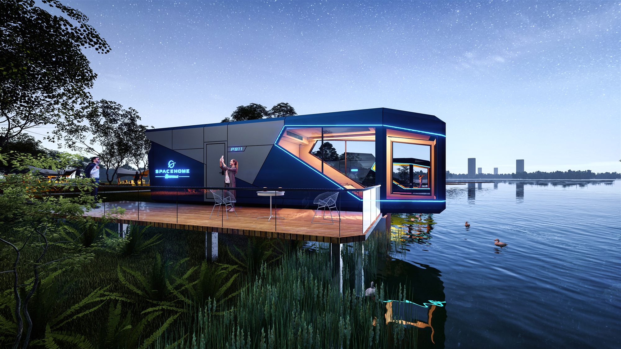 SPACEHOME P911 — am Wasser — Abendstimmung
